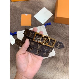 Lv Monogram Canvas Calf Leather Letter Buckle 25mm Belts For Women Coffee