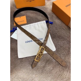 Lv Monogram Canvas Calf Leather Letter Buckle 25mm Belts For Women Brown