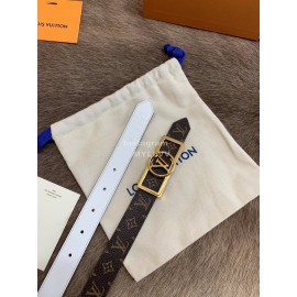 Lv Monogram Canvas Calf Leather Letter Buckle 25mm Belts For Women Black