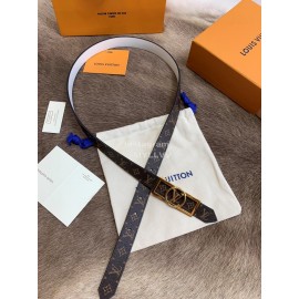 Lv Monogram Canvas Calf Leather Letter Buckle 25mm Belts For Women Black