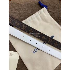 Lv Monogram Canvas Calf Leather Letter Buckle 25mm Belts For Women Black