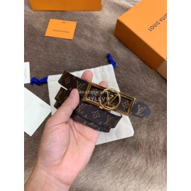 Lv Monogram Canvas Calf Leather Letter Buckle 25mm Belts For Women Black