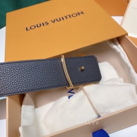 Lv Litchi Grain Cowhide Letter Buckle 40mm Belts Red