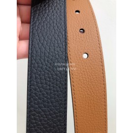 Lv Litchi Grain Cowhide Gold Pin Buckle 35mm Belts 