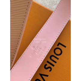 Lv Fashion Leather Malletier Gold Pin Buckle 25mm Belts Pink