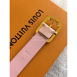 Lv Fashion Leather Malletier Gold Pin Buckle 25mm Belts Pink