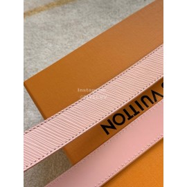 Lv Fashion Leather Malletier Silver Pin Buckle 25mm Belts Pink