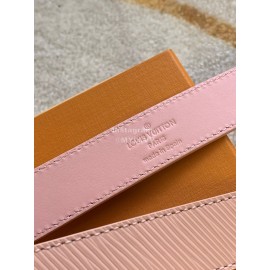 Lv Fashion Leather Malletier Silver Pin Buckle 25mm Belts Pink