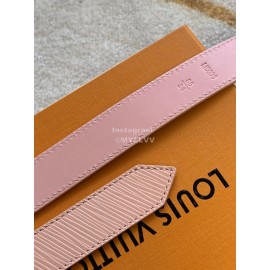 Lv Fashion Leather Malletier Silver Pin Buckle 25mm Belts Pink