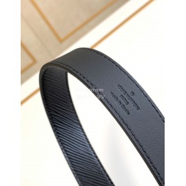 Lv Fashion Leather Malletier Pin Buckle 25mm Belts Black