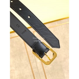 Lv Fashion Leather Malletier Pin Buckle 25mm Belts Black