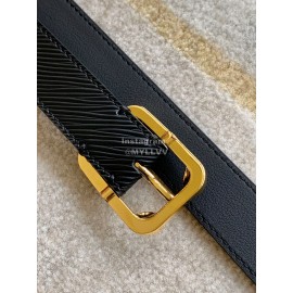 Lv Fashion Leather Malletier Pin Buckle 25mm Belts Black