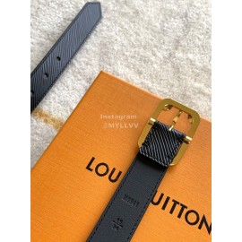 Lv Fashion Leather Malletier Pin Buckle 25mm Belts Black