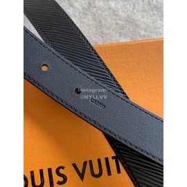 Lv Fashion Leather Malletier Pin Buckle 25mm Belts Black