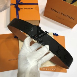 Lv Monogram Illusion Cowhide Black Pyramide Buckle 40mm Belts 