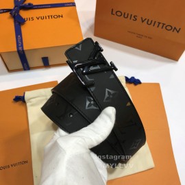 Lv Monogram Illusion Cowhide Black Pyramide Buckle 40mm Belts 