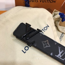Lv Monogram Illusion Cowhide Black Pyramide Buckle 40mm Belts 