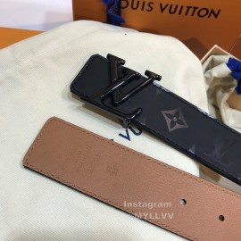 Lv Monogram Illusion Cowhide Black Pyramide Buckle 40mm Belts 