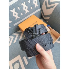 Lv Fashion Printed Leather Black Letter Buckle 40mm Belts
