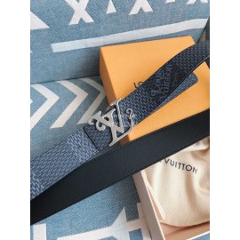 Lv Fashion Printed Leather Silver Letter Buckle 40mm Belts