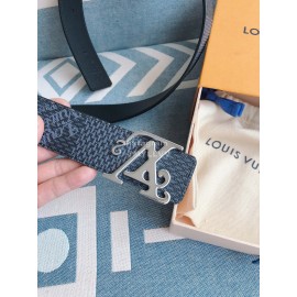 Lv Fashion Printed Leather Silver Letter Buckle 40mm Belts
