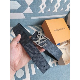 Lv Fashion Printed Leather Silver Letter Buckle 40mm Belts