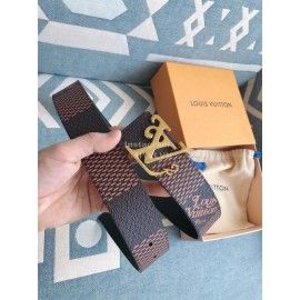 Lv Fashion Printed Leather Gold Letter Buckle 40mm Belts