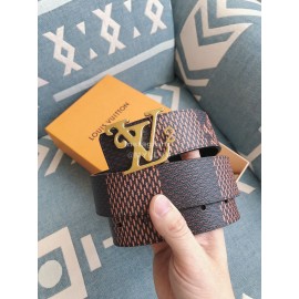 Lv Fashion Printed Leather Gold Letter Buckle 40mm Belts