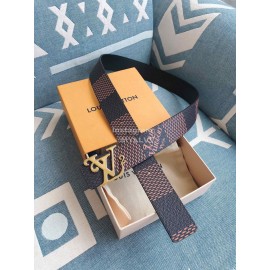 Lv Fashion Printed Leather Gold Letter Buckle 40mm Belts