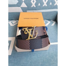 Lv Fashion Printed Leather Gold Letter Buckle 40mm Belts
