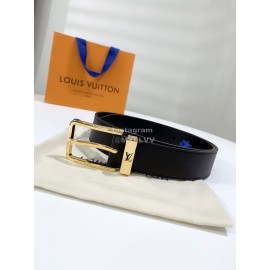 Lv Taurillon Calf Leather Gold Pin Buckle 35mm Belts For Men