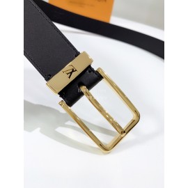 Lv Taurillon Calf Leather Gold Pin Buckle 35mm Belts For Men