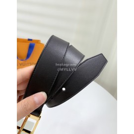 Lv Taurillon Calf Leather Gold Pin Buckle 35mm Belts For Men