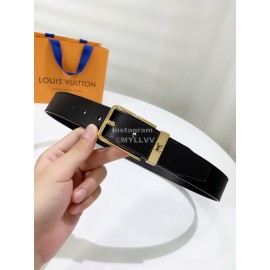 Lv Taurillon Calf Leather Gold Pin Buckle 35mm Belts For Men