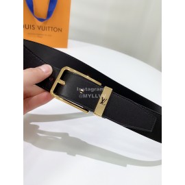 Lv Taurillon Calf Leather Gold Pin Buckle 35mm Belts For Men