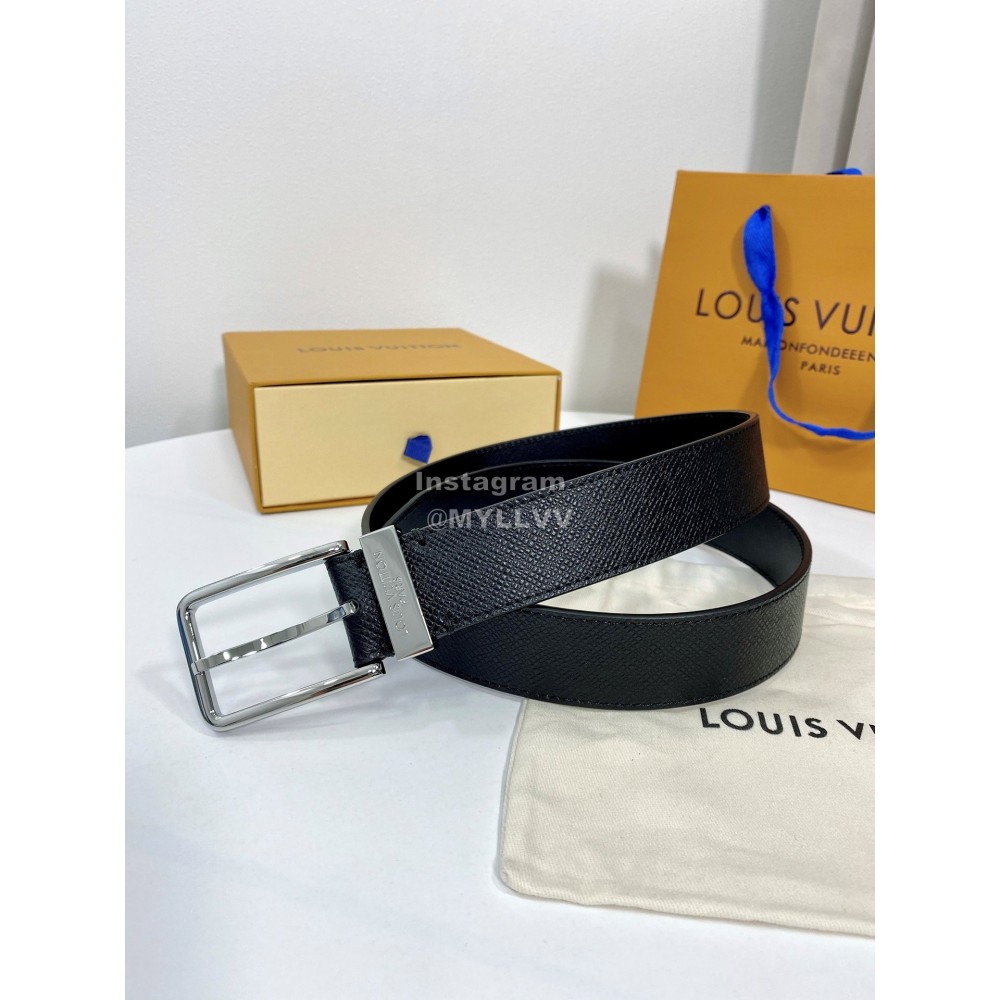 Lv Fashion Calf Leather Silver Pure Copper Pin Buckle 35mm Belts 