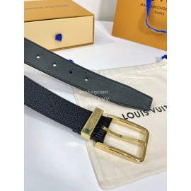 Lv Fashion Calf Leather Gold Pure Copper Pin Buckle 35mm Belts 