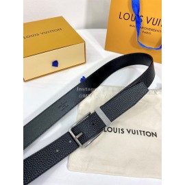 Lv New Calf Leather Silver Pure Copper Pin Buckle 35mm Belts 
