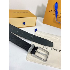 Lv New Calf Leather Silver Pure Copper Pin Buckle 35mm Belts 