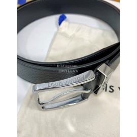 Lv New Calf Leather Silver Pure Copper Pin Buckle 35mm Belts 