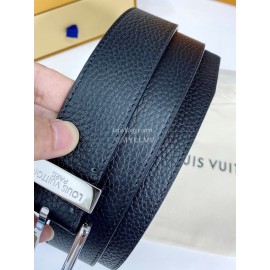 Lv New Calf Leather Silver Pure Copper Pin Buckle 35mm Belts 