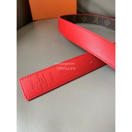 Lv Monogram Calf Leather Letter Buckle Belts Red