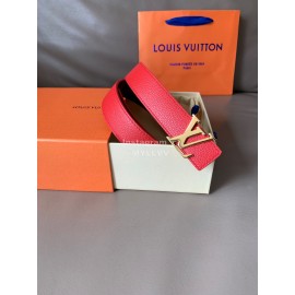 Lv Monogram Calf Leather Letter Buckle Belts Red