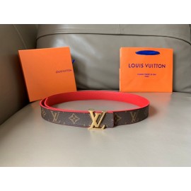 Lv Monogram Calf Leather Letter Buckle Belts Red