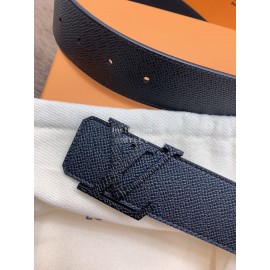 Lv New Calf Leather Black Letter Buckle 40mm Belts For Men