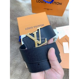 Lv New Calf Leather Gold Letter Buckle 40mm Belts For Men