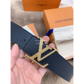Lv New Calf Leather Gold Letter Buckle 40mm Belts For Men