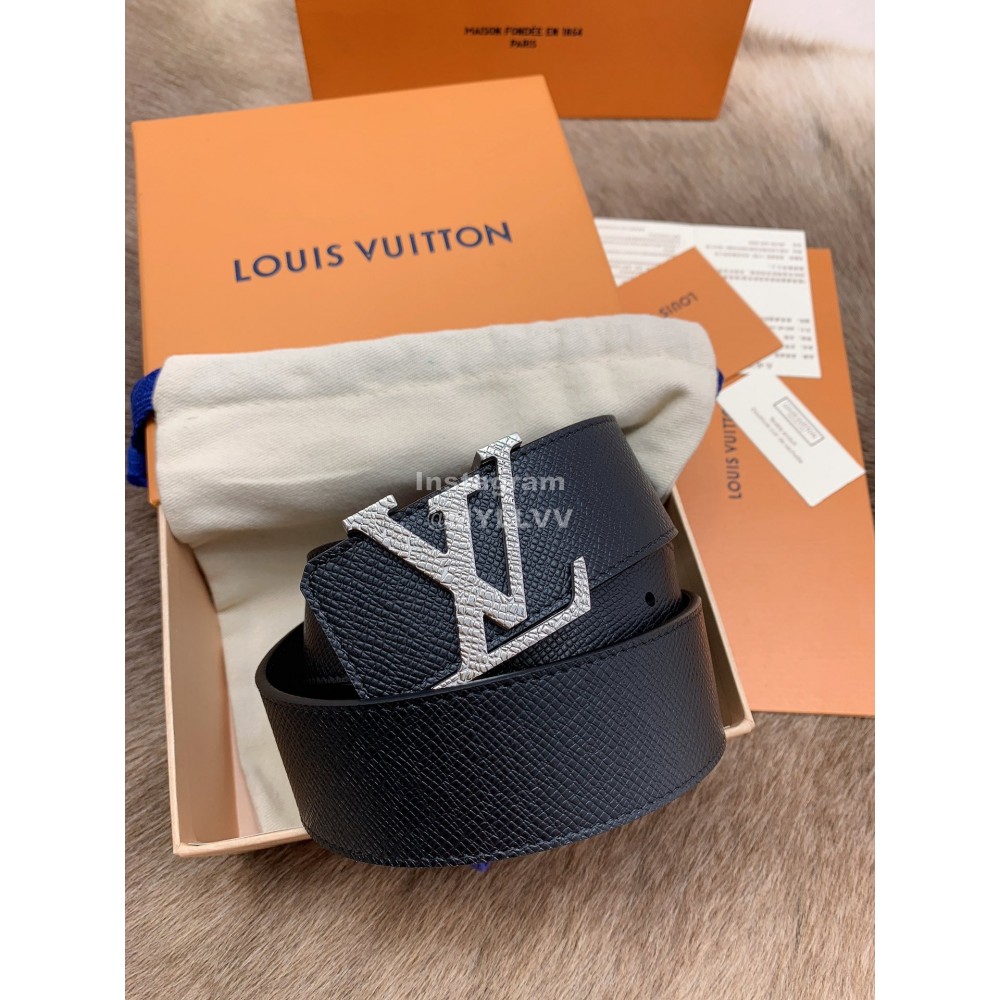 Lv New Calf Leather Silver Letter Buckle 40mm Belts For Men