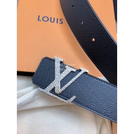 Lv New Calf Leather Silver Letter Buckle 40mm Belts For Men