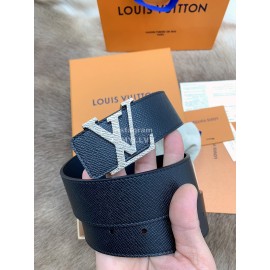 Lv New Calf Leather Silver Letter Buckle 40mm Belts For Men